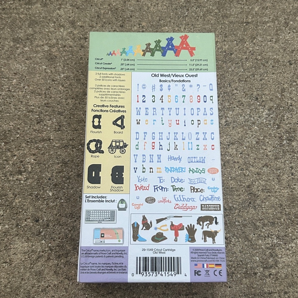 Cricut Old West Font Cartridge with Multicolor Alphabet - Picture 2 of 3